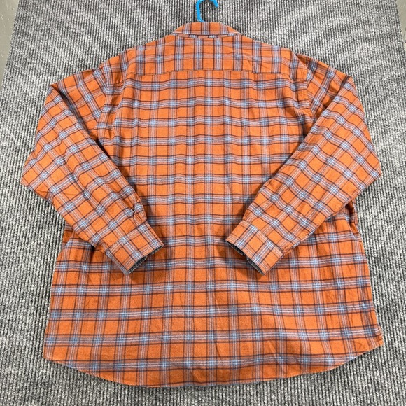 Johnston & Murphy Shirt Mens 2XL XXL Orange Plaid Long Sleeve Button Down Casual - Picture 13 of 14